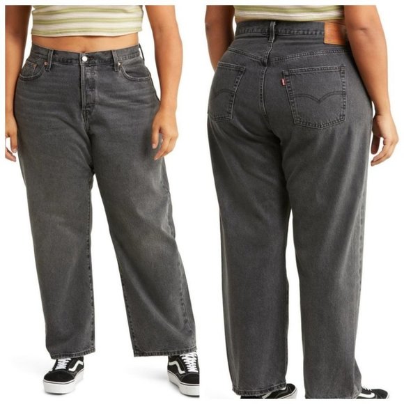 Levi's Denim - Levi's 501 Jeans 90s Retro Straight  Leg Button Fly Dark Grey 40W